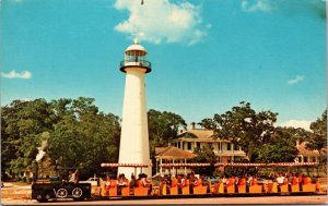 Vtg 1950s Biloxi Shrimp Tour Train Light House Biloxi Mississippi MS Postcard