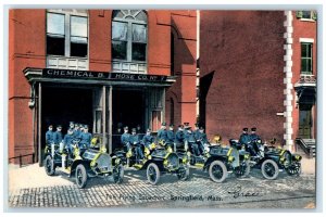 1910 Flying Squadron Firefighter Exterior Springfield Massachusetts MA Postcard
