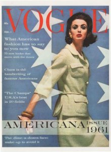 1961 Ladies Power Suit American Fashion Vogue Postcard