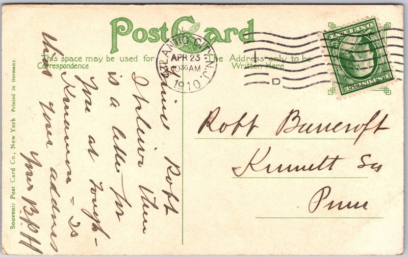 Atlantic City New Jersey, 1910 Cat Boat Race at Inlet, Sailing, Vintage Postcard