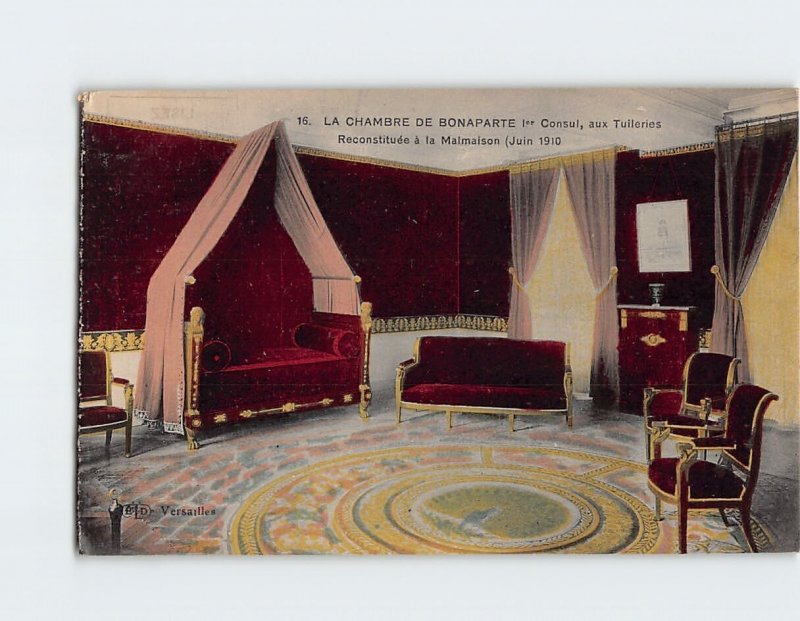 Postcard La Chambre De Bonaparte 1er Consul aux Tuileries Malmaison France