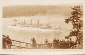 RMS 'Empress of Russia' Ship Vancouver BC Prospect Point Gowen RPPC Postcard H56