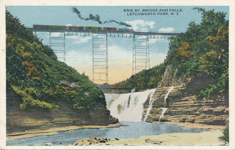 Letchworth State Park NY New York Erie Railroad Bridge Steam Train ...