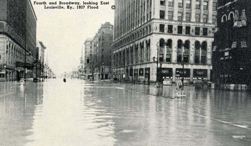 KY - Louisville. 1937 Flood. Fourth & Broadway