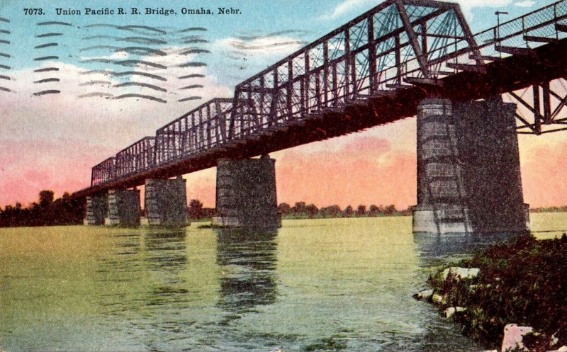 Nebraska Omaha Union Pacific Railroad Bridge 1910
