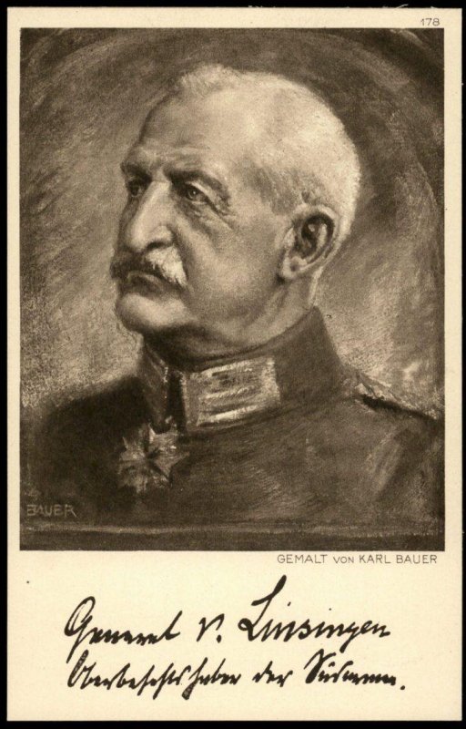 Germany WWI General von Linsinger Portrait Ostpreussenhilfe East Prussia  G77400