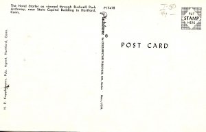 CT - Hartford. Bushnell Park, Memorial Arch, Hotel Statler