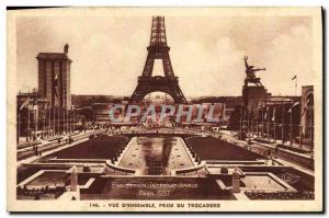 Postcard Old Paris International Exhibition of 1937 View & # 39ensemble taken...