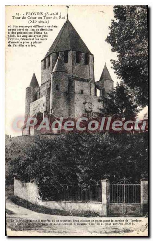 Old Postcard Provins Cesar Tower or Tour Du Roi