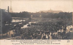 Paris  France July 4 1918 American Independence Day Real Photo Postcard AA75473