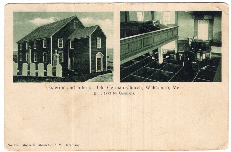 Waldoboro, Me, Exterior and Interior, Old German Church