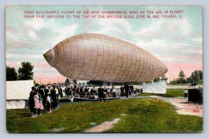 J88/ Toledo Ohio Postcard c1910 Airship Blimp Knabenshue Zeppelin 239