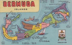 Bermuda Map Of Bermuda Islands 1952