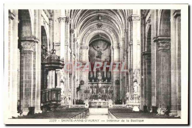 Sainte Anne d Auray - Interior of the Basilica Organ - Old Postcard
