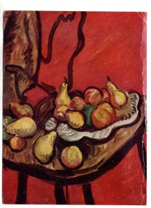 Sir Matthew Smith, Pears Against Red Background, Fredericton Art Gallery
