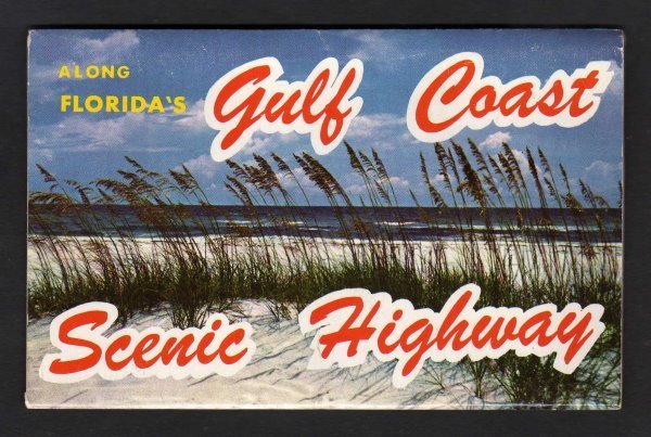 FL Gulf Coast Highway Florida Postcard Folder Pensacola Panama City Elgine Base