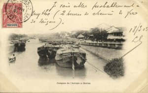 indochina, CHOLON, Vietnam, Jonques de l'Arroyo (1903) Postcard