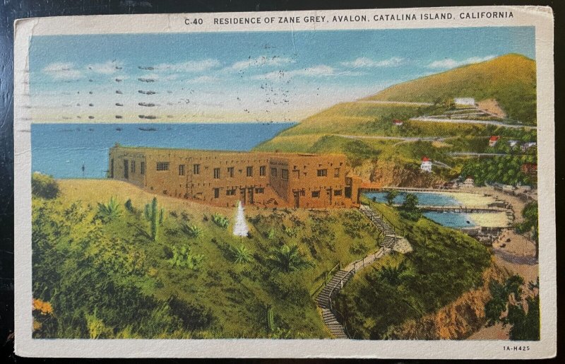 Vintage Postcard 1931 Home of Zane Grey (Pueblo Hotel), Catalina Island, CA.