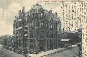 Postcard 1907 Ohio Cincinnati Grand Central Station autos undivided 23-13766