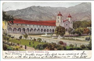 Santa Barbara, CA - Mission and Grounds - 1906