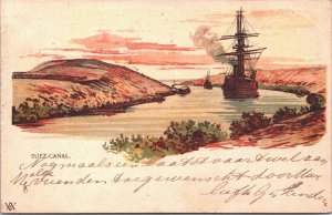 Egypt Suez Canal Vintage Litho Postcard 09.36