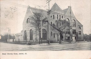 MAILBOX STEEL WORKS CLUB JOLIET ILLINOIS POSTCARD 1909