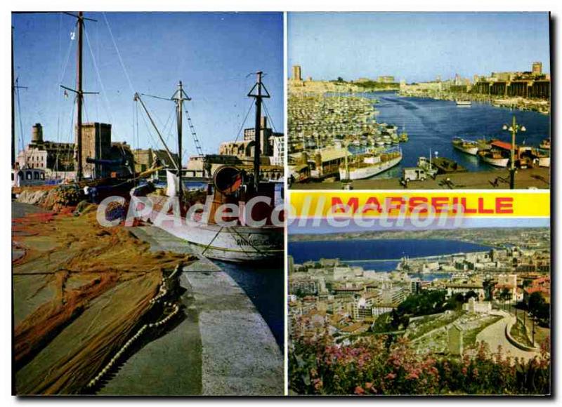 Modern Postcard Marseille The Old Port And Panoramic View From