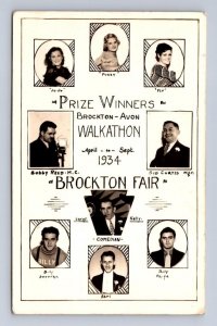 RPPC AUTOGRAPHS WALKATHON BROCKTON FAIR MASSACHUSETTS PHOTO POSTCARD (1934) 118