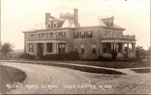 Real Photo Postcard Alcott Home School in Sauk Centre, Minnesota