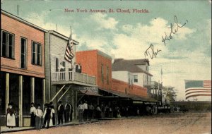 St. Saint Cloud FL Florida New York Ave c1910 Postcard