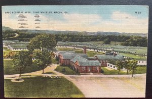 Vintage Postcard 1943 Base Hospital Area, Camp Wheeler, Macon, Georgia (GA)