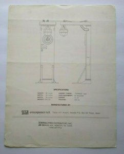 Sega Punching Bag Arcade FLYER Original Boxing Game Art Print Sheet 1960 Rare