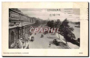 Britain Old Postcard London London Thames embankment