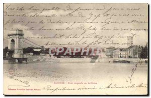 Valencia Old Postcard Suspension bridge over the Rhone