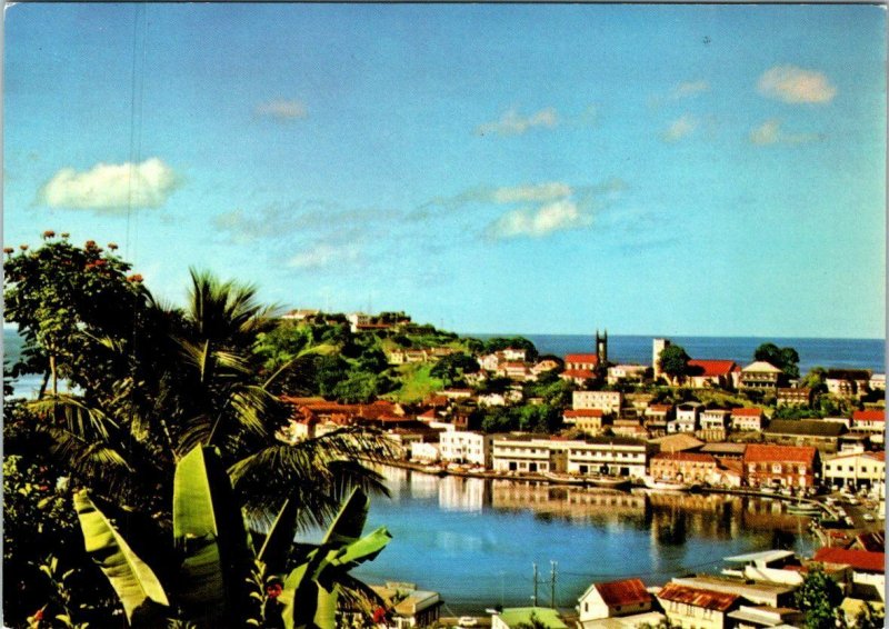 VINTAGE CONTINENTAL SIZE POSTCARD CARIBBEAN SEA ST. GEORGE'S GRENADA ROBIN HOOD