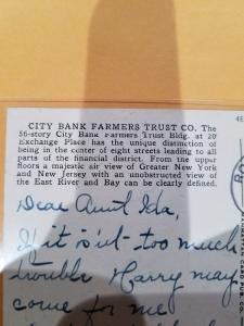 Antique Postcard, City Bank Farmers Trust Building, New York