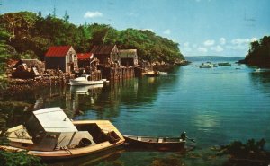 Vintage Postcard Picturesque Fishing Village Scenic Coastline Maine Bromley Pub.