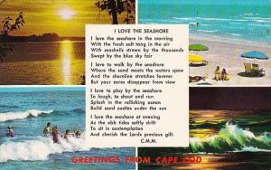 I Love The Seashore Greetings From Cape Cod Massachusetts