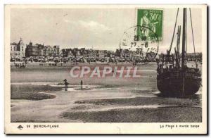 Old Postcard Berck Plage La Plage Maree Bass Boat