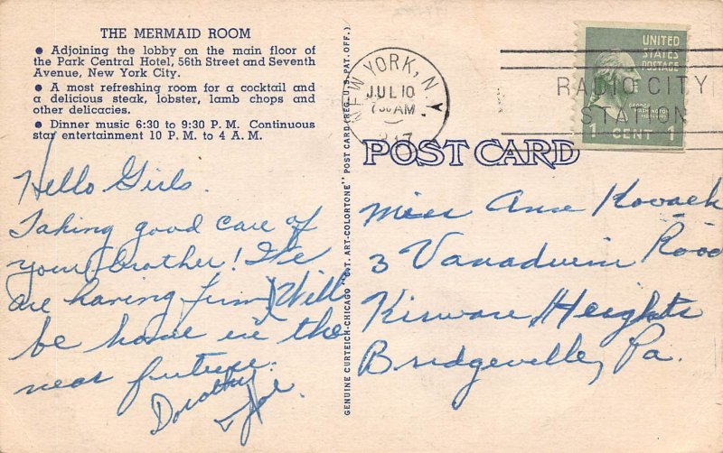 New York City, New York, The Mermaid Room, In Park Central Hotel, AA381-22