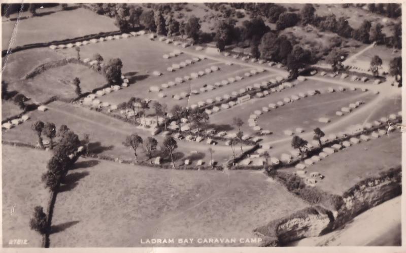 Ladram Bay Caravan Club Devon Real Photo Aerial Fare Old Postcard