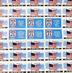 Amvets Envelope Seals American Flag Page Of 45 Complete Vintage NOS OB E22