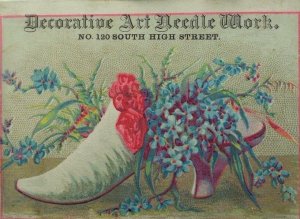 1870's Decorative Art Needle Work South High st. Columbus OH Trade Card P53 