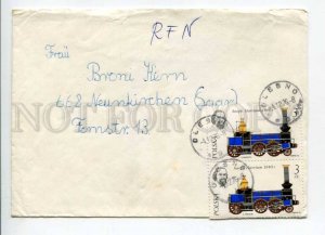 421126 POLAND to GERMANY 1976 year real posted COVER w/ TRAIN stamps