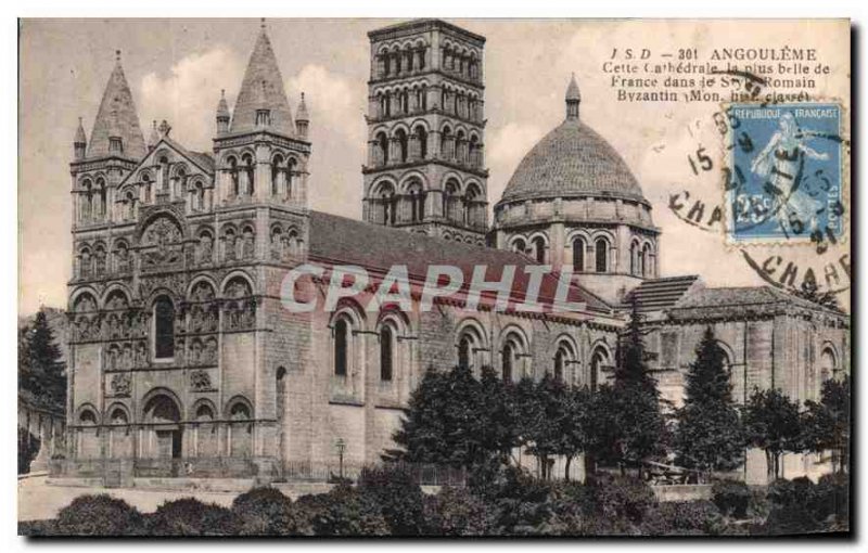 Postcard Old Angouleme Cathedral