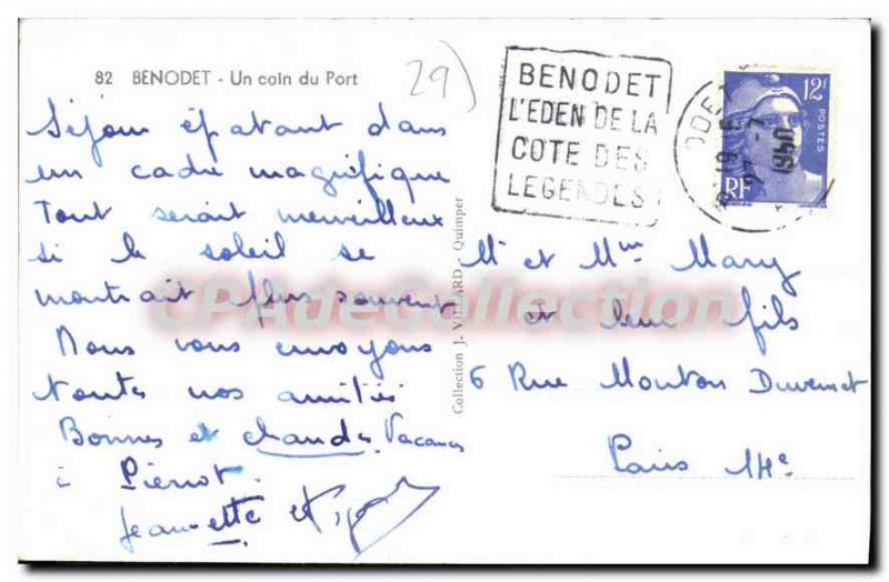 Postcard Old Benodet Un Coin Du Port