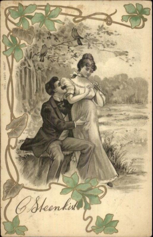 Ar Nouveau Romance - Couple in Nature - Junge Liebe 1233 c1905 Postcard