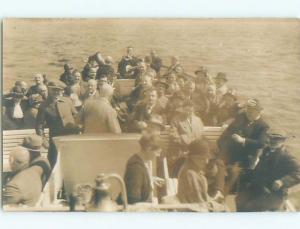 Old rppc GROUP OF PEOPLE Great Postcard AB1383