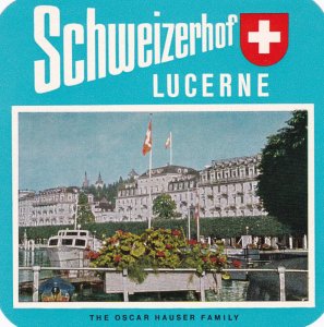 Switzerland Lucerne Schweizerhof Vintage Luggage Label sk2520