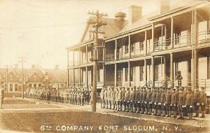 Fort Slocum NY 6th Company in 1916 Real Photo Postcard